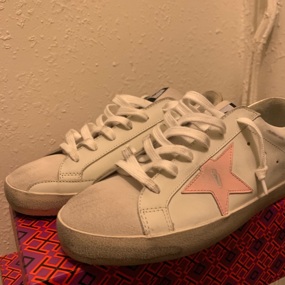 Golden Goose Superstars Pink Star size 7
